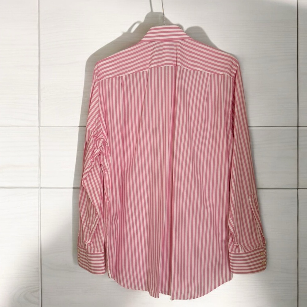 Seaward And Stearn London Long Sleeve Button Down Dress Shirt Pink White… - Picture 5 of 7